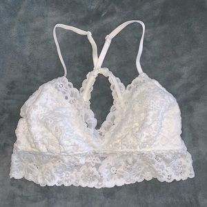Aerie White Razorback Lace Bralette